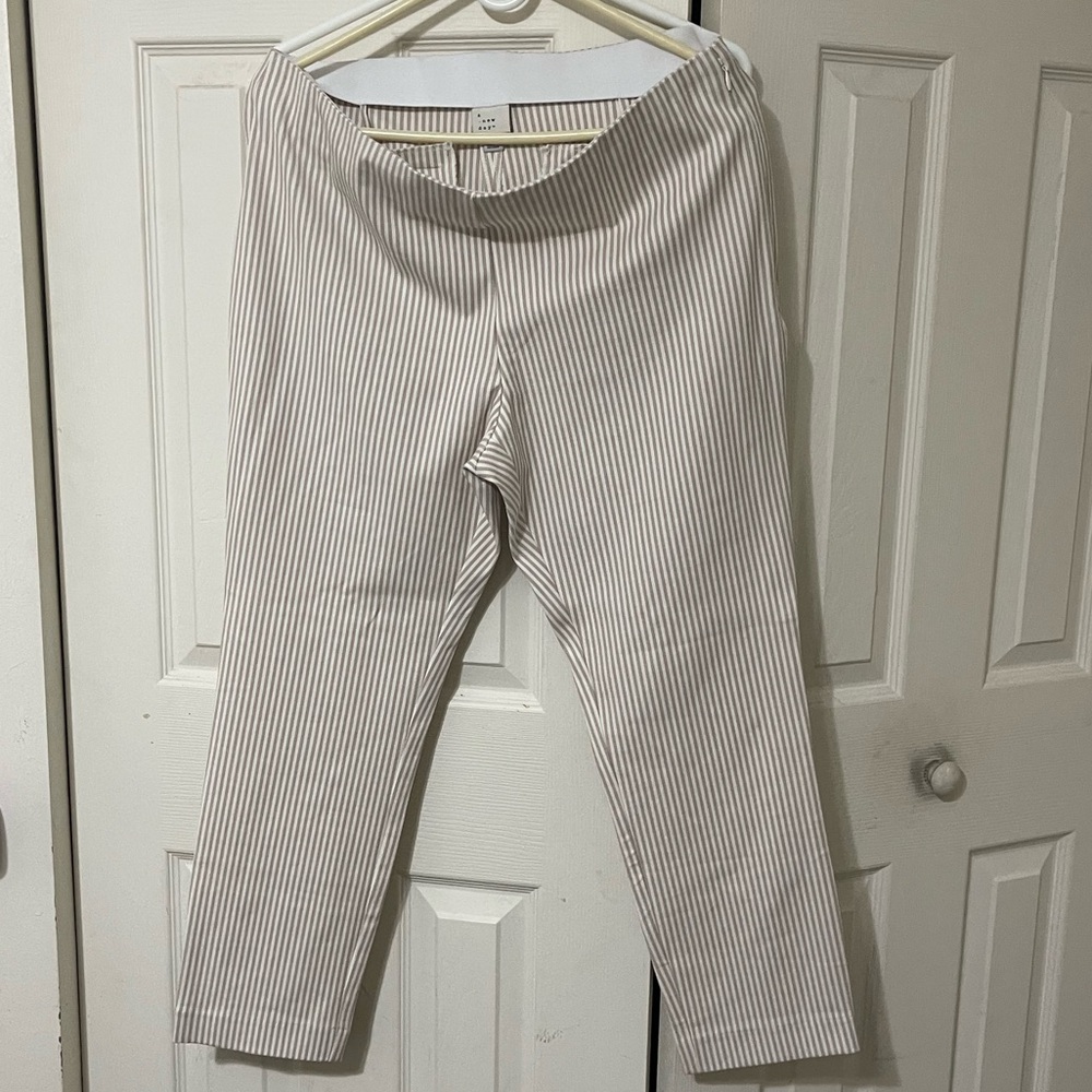 a new day Striped Cream and Brown Pants